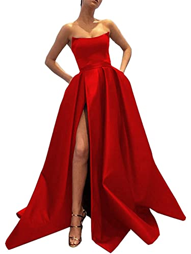 MllesReve Women's Satin Strapless Prom Dress Size 6