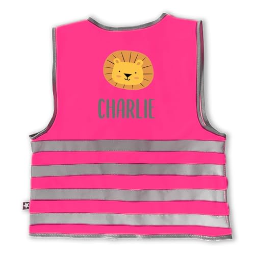 BIENMARQUER Gilet Personnalisable pour enfant – Veste Securite fluorescent avec bandes réfléchissantes haute visibilité – Gilet-Fluo idéal pour école,...