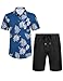 COOFANDY Men's 2 Pieces Outfit Sets Short Sleeve Casual Button Down Shorts Sets Summer Fashion Beach Outfits