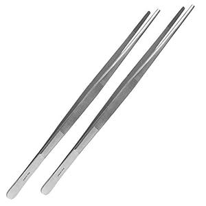 May Set van 2 kookpincetten 30 cm lang – keukenpincet – grillpincet – grilltang – roestvrij staal