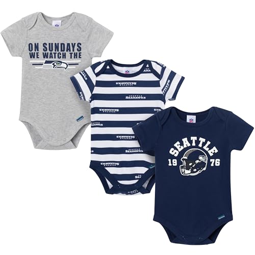 Image of Gerber NFL baby-boys Nfl 3-pack Onesie Bodysuit