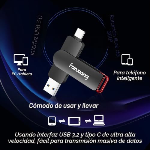 Unidad de Estado Sólido Disco Duro Externo 512GB Type-C Portátil para Tablet y Android 6