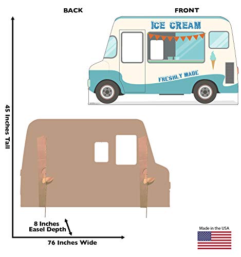 Image of Cardboard People Ice Cream Truck Stand-in Life Size Cardboard Cutout Standup