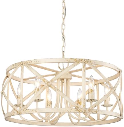 Golden Lighting Alcott 6-Light Chandelier in Antique Ivory and Antique Ivory