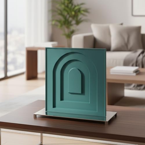 Kayra Decor 3D PVC Wall Panels – Door Design Teal Green Color, 19.7' x 19.7' (Pack of 18) | Covers 42.28 Sq. Ft. |