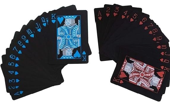 Bluedeal Premium Black Plastic Playing Cards, Set of 2 Decks
