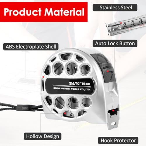 Cinta métrica retráctil acero inoxidable 3 m miniatura 6