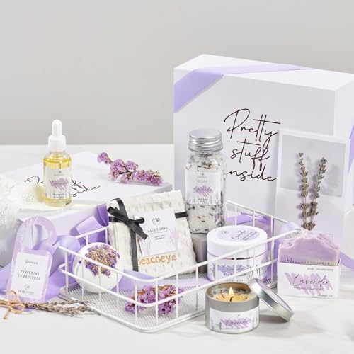 Gifts-for-Women-Spa-Lavender-Bath-Gift-Baskets-Mothers-Day-Gifts-Relaxing-Self-Care-Gift-for-Mom-Her-Sister-Wife-Auntie-Home-Bath-Kit-Care-Package-Birthday-Friendship-Gift-Ideas Gifts for Women Spa Lavender Bath Gift Baskets Mothers Day Gifts Relaxing Self Care Gift for Mom Her Sister Wife Auntie Home Bath Kit Care Package Birthday Friendship Gift Ideas