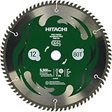 Hitachi 115436 12” 80T Fine Finish VPR Miter Saw Blade