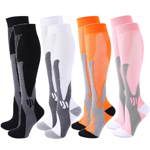 Image of 4 /6 Pairs Compression Socks for Women Men Circulation-Best Support for Nurses,Running,Athletic,Travel