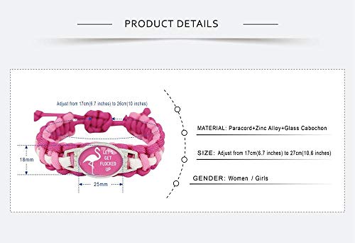 The Electric Mammoth Cute Flamingo Paracord Bracelets Girls FlamingosFashion Jewelry Accessory (Pink) - Image 3