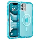 Follaroma for iPhone 11 Case, Compatible with MagSafe, Heavy Duty Shockproof Protection Phone Cases, Anti-Drop, Dual Layer Transparent Magnetic Phone Case for iPhone 11, 6.1', Blue