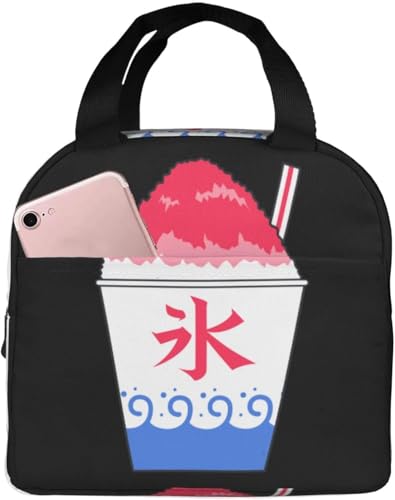 イチゴのかき氷 ポータブル お弁当バッグ クーラーバッグ おしゃれ 保温 保冷 汚れに強い 耐衝撃 大容量 ファッション 男女兼用 アニメ グッズ キャラクター プレゼント
