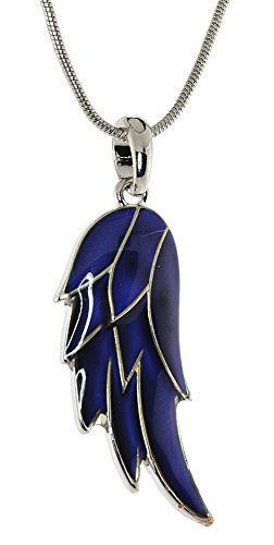 Mevoi Angle Wing Mood Pendent,Snake Chain Necklace