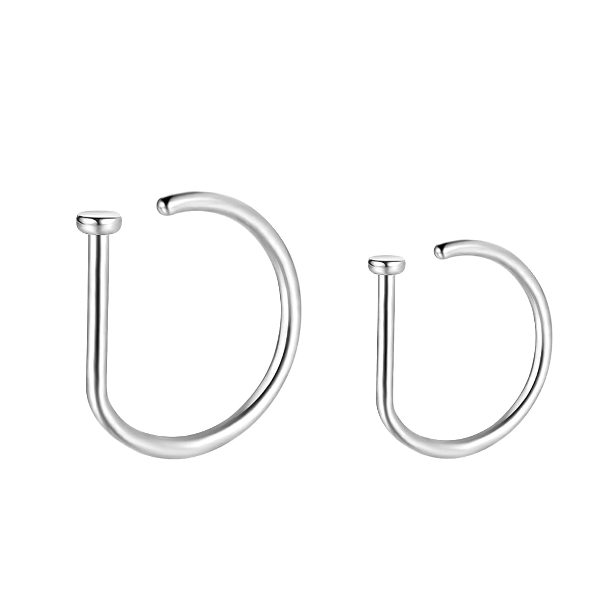 G23 Titanium 20G Nose Rings Hoops L Shaped Screw Nose Studs Diamond Small Piercing Jewelry for Women Men
