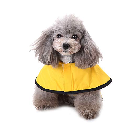 smalllee_lucky_store Regenjacke für Hunde wasserdicht Regenmantel mit Kaputze Hoodie, Loch für Leine reflektierendes leicht verstellbar für kleine mittel große Grosse