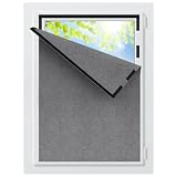 BKSAI Cortina Opaca sin Taladrar 130x150cm, Cortina Blackout Adhesiva de Lino Algodón Gris para Ventanas de Interior, 100% Oscurecimiento Total con Cinta Autoagripante para Dormitorio Oficina Salon