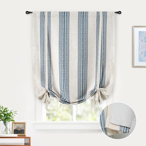 DriftAway Chris Double Layer Linen Blackout Tie Up Curtains Thermal