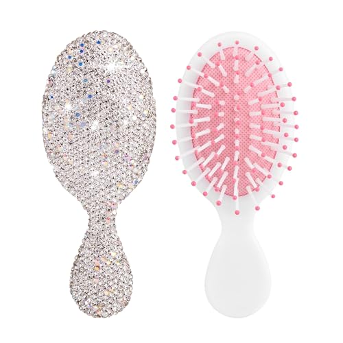 Peine Crystal Mini Portable para Mujer Plata miniatura 1