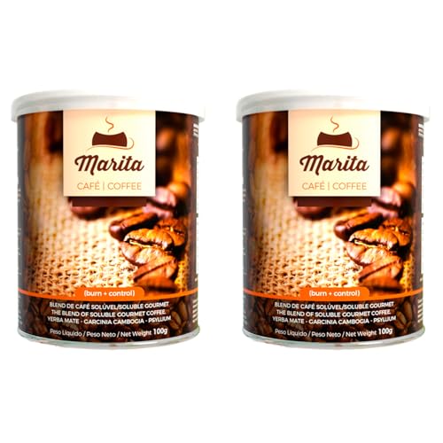 Café Marita Burn+Control Café Funcional para Control de Peso, Saciedad y Reducción de Hinchazón 100g rinde hasta 40 dosis, Pack (2, Unidad)
