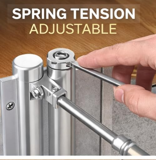 Image of Automatic Door Closer Adjustable Spring Mechanism for Home, Office & Wooden Metal Doors, Auto Door Closer with Silent Soft Close, Heavy Duty Door Closure Hinges for Safety, Easy Installation