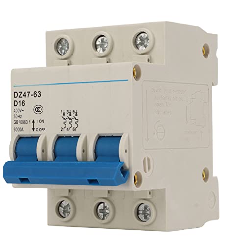 3P Leitungsschutzschalter, AC Leitungsschutzschalter Flammhemmendes Gehäuse Sicherungsautomat für Bürogebäude 400V DZ47 63(DZ47-63 D16) Cover
