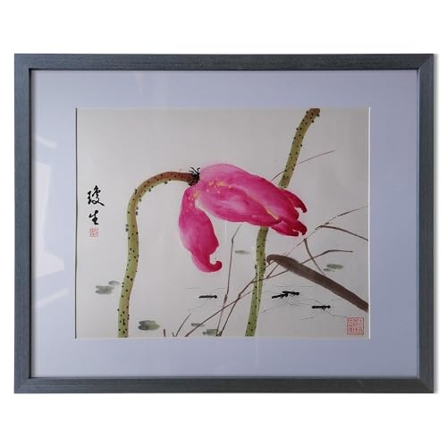 Peinture chinoise de fleurs de lotus faite à la main encre 20x16 inch