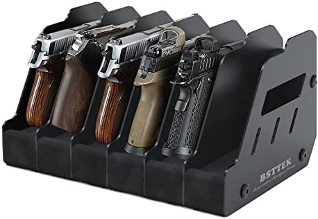 BSTTEK Foam Pistol Rack for Gun Safe | Gun Cabinet Accessories | Storage Organizer Revolver Firearm Handgun Rack Stand Display Holder Fits 6 of Pistols