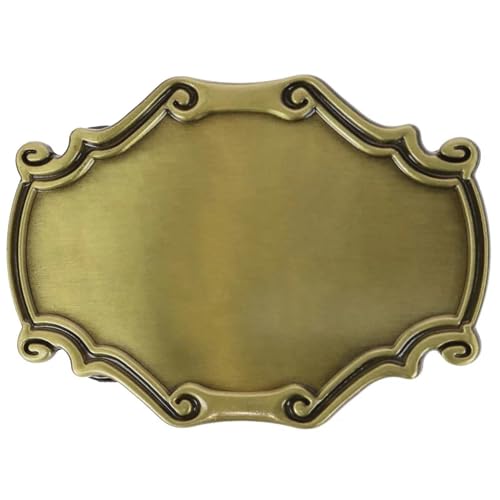 CTM Blank Vintage Frame Style Belt Buckle, Bronze