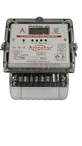 Arrostar AC 3 Phase 4 Wire Static Energy Meter, Black Colour, Plastic Body 10 60 AMP with LCD
