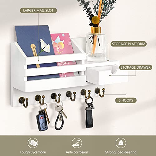 image for FifthQuarter Key Holder Wall Mount: Key and Mail Holder for Wall with 