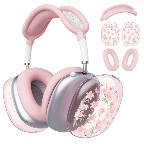 BlHMCASE AirPods Max�p�w�b�h�z���J�o�[�A���킢�������[�t�����[�N���A�C���[�J�b�v�J�o�[�A�s���N�V���R���C���[�p�b�h�P�[�X�w�b�h�o���h�J�o�[�AApple AirPods Max�p