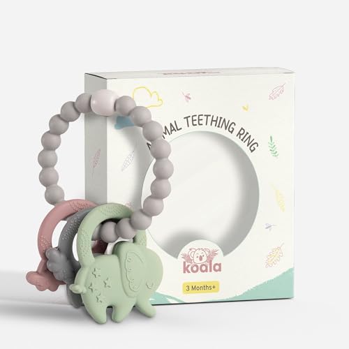 Image of Baby Silicone Teething Toy - BPA-Free Teether Ring for Infants 0-12 Months - Soft and Textured for Teething Relief - Easy to Hold Chew Toy - Soothes Sore Gums & Supports Oral Development