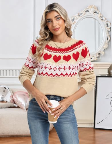 Image of Womens Halloween Knit Sweaters Long Sleeve Crew Neck Fair Isle Pullover