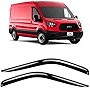 Voron Glass Tape-on Extra Durable Rain Guards for Ford Transit 2014-2023, Window Deflectors, Vent Window Visors, 2 Pieces - 110202