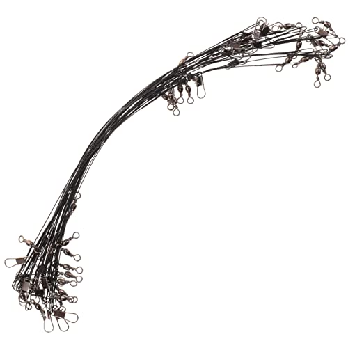 BESPORTBLE 4sets Saltwater Fishing Tackle Metal Fishing Lines Leaders Wires with Swivels for Easy Rotation 30pcs*4