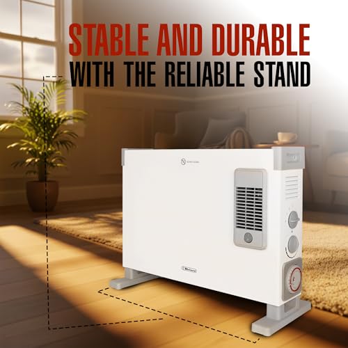 Belaco 2000W Turbo Convector Electric Heater with Fan | 3-Speed Heat Settings & 24-Hour Timer | Energy-Saving Portable Room Heater for Home & Office | White - Image 3