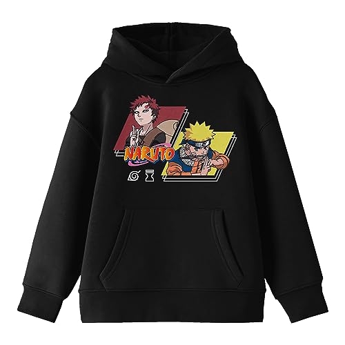 Amazon.com: Bioworld Naruto Gaaro Versus Naruto Youth Black Hoodie