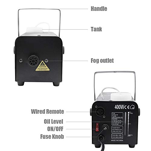 Atdawn Halloween Fog Machine, Professional Wireless Remote Control Portable Smoke Machine For Holidays Parties Weddings - Quick Generation Of Huge Fog 2000 Cfm, With Fuse Protection - Metal Black #TOP1