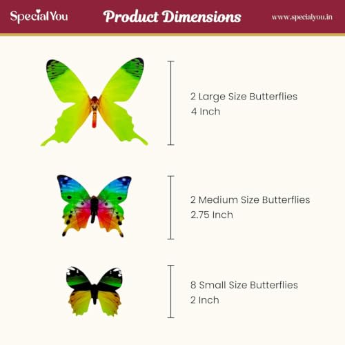 Image of SpecialYou Butterfly Wall Stickers for Home Decoration, Home Decor, Wall Decor Items for Living Room, Room Decoration Items, Stickers Sets - 12pcs (12, Green)