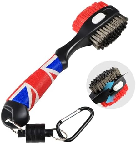 Golf Club Cleaning Brush, Nylon and Steel Golf Club Brush, Portable Golf Cleaning Tool&Cleaning Brushwith Aluminum Mountaineering Buckle – Golf Accessories Golf Club Cleaning Brush, Nylon and Steel Golf Club Brush, Portable Golf Cleaning Tool&Cleaning Brushwith Aluminum Mountaineering Buckle – Golf Accessories