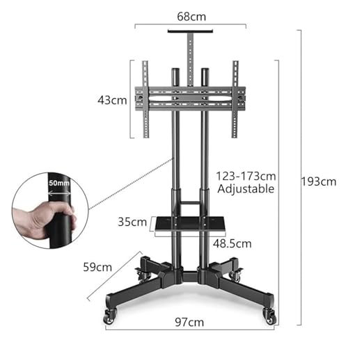 Soporte Móvil para TV Universal con Ruedas y Ajuste miniatura 2