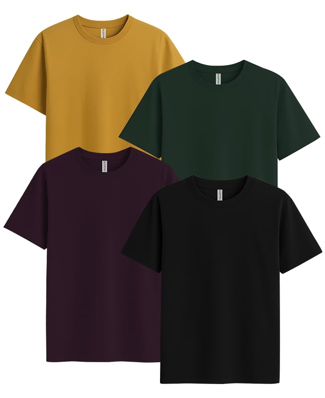 Sleepynuts Women Boyfriend Plain Round Neck Half Sleeve T-Shirt
