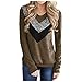 Produktbild Berimaterry Damen Langarmshirt V-Ausschnitt Pailletten Shirt Lose Patchwork Langarm T-Shirt Bluse Frühling Herbst Freizeithemd Elegant Glänzend Pullover Tunika Oberteile