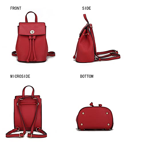 Image of MKF Collection Backpack Purse for Women, Vegan Leather Drawstring Backpack Top-Handle Ladies Fashion Travel Bookbag Daypack