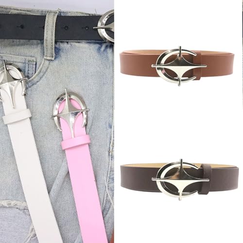 Star Buckle Belt Aesthetic PU Belt Waistband Fashion Skinny Belt For Pants Jeans Elegant Adult 2000s Waiststrap2