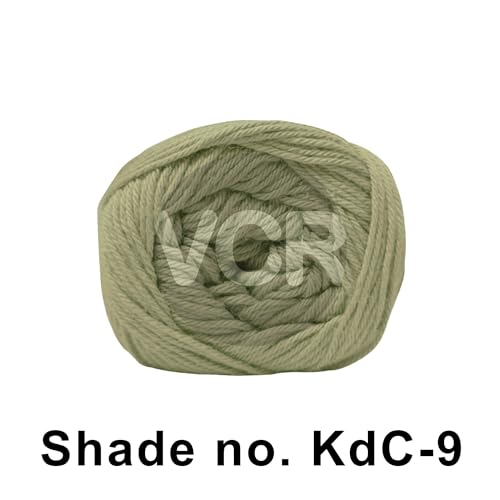 Image of VCR 4Ply Sage Green Yarn, 100 Grams Hank, 320 Meters Length, Cotton Combed Ball for Crochet and Knitting, Soft Crosia Threads, Pack of 1 Yarn, Suitable for DIY Crafts
