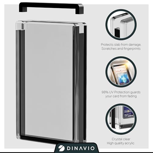 Image of PSA Graded Card Display Acrylic Case for Standard PSA and CGC Slabs - Slab Case - PSA Card Case - Graded Card Display Case - Updated Dimensions - Stand Included (Orange)