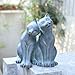 Newman House Studio Garden-Statues Cats Kitten-Couple Figurines Decor - Polyresin Sculpture for Outside Farmhouse Yard, 8.9 * 8.3 * 10.9 Inch