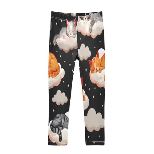 Toddler Girls Leggings Printed Yoga Pants Leggings Cute Cats Sleeping for Kids